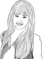 coloriage miley cyrus portrait